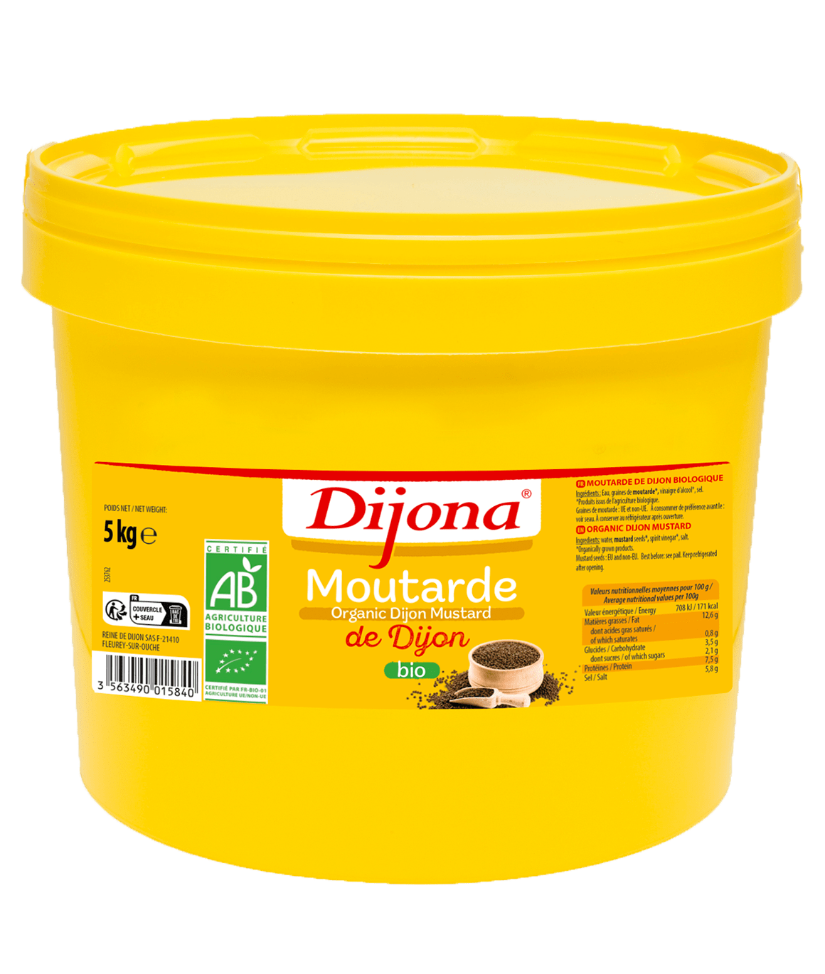 Dijona, moutarde pour professionnels - Seau bio 5kg